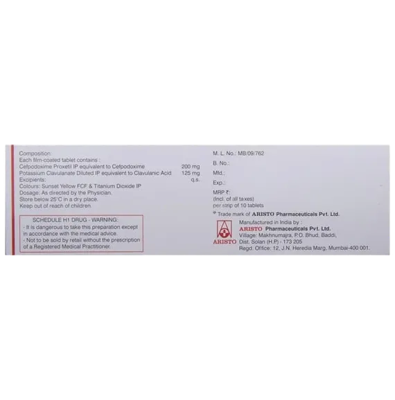 monocef o cv 200mg tablet 6's